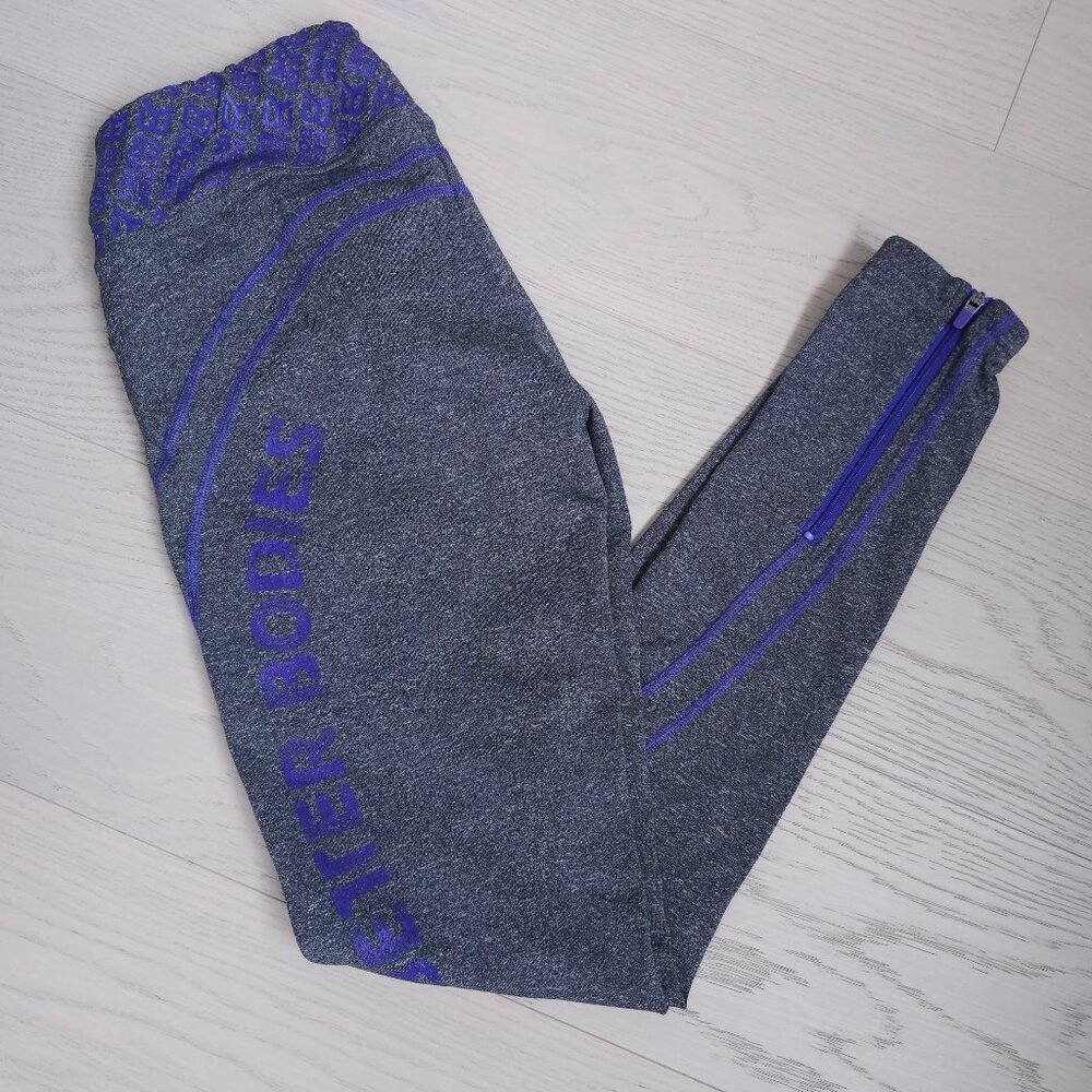 Better Bodies Women's Tights, Grey/Purple Size Small